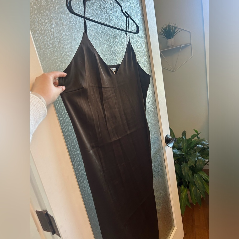 NWOT Reitmans Signature Chocolate Brown Delicate Midi Slip Dress